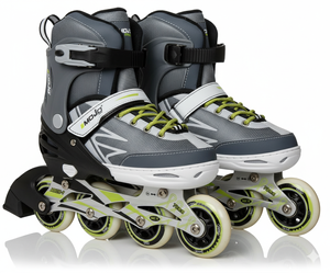 רולר בליידס MOJO לילדים עם מייסבים מקצועיים ABEC 7 מידה 31-34 -שחור/אפור