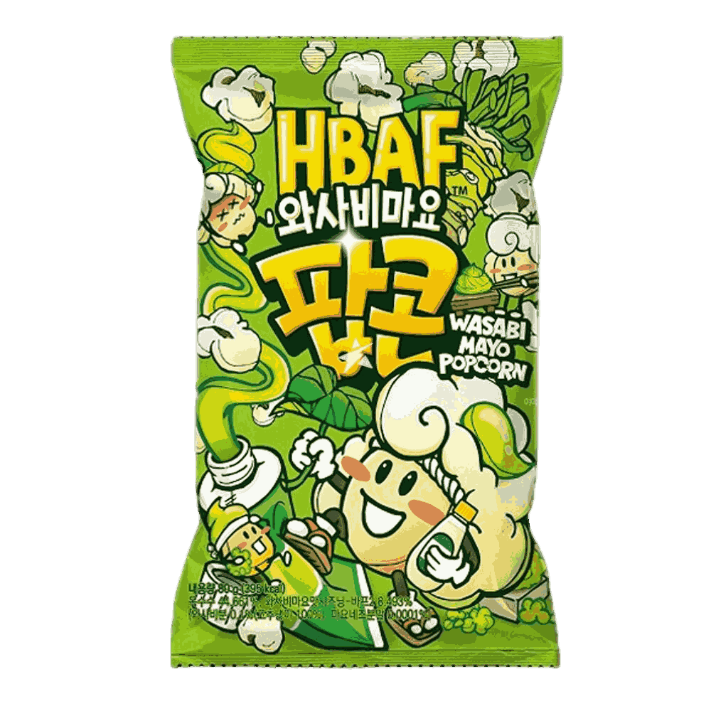 HBAF - חטיף פופקורן בטעם מיונז ווסאבי 80 גרם 