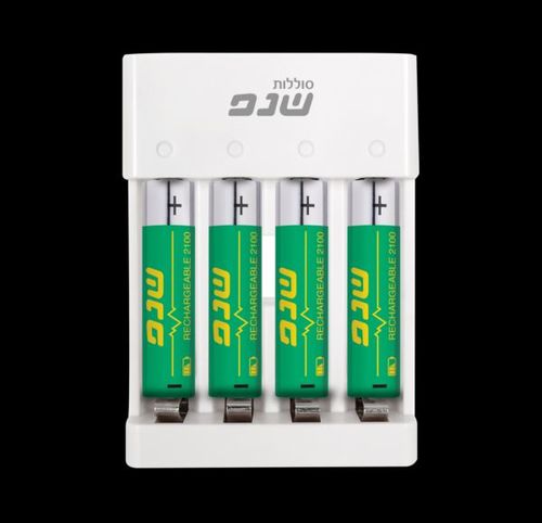 מטען + 4 סוללות נטענות AA