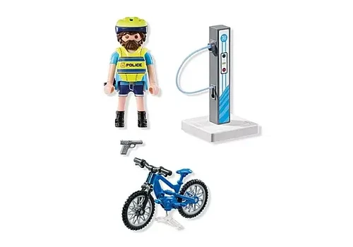 משחק פליימוביל שוטר רוכב אופניים ועמדת טעינה חשמלית לגילאי 4+