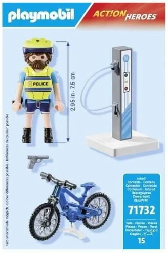 משחק פליימוביל שוטר רוכב אופניים ועמדת טעינה חשמלית לגילאי 4+