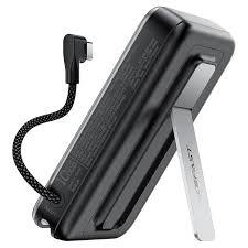 מטען נייד מגנטי (סוללת גיבוי) 10000mAh לטעינה אלחוטית מהירה 22.5W, אפור מטאלי