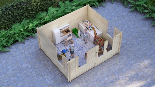 מחסן עץ אירופאי 3.5x3 Ari דגם EverGreen