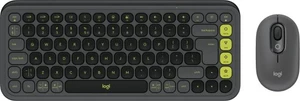 מקלדת ועכבר אלחוטיים Logitech POP ICON אפור/שחור לוג