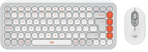 מקלדת ועכבר אלחוטיים Logitech POP ICON לבן לוג'יטק 