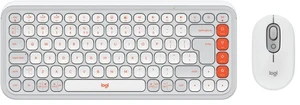 מקלדת ועכבר אלחוטיים Logitech POP ICON לבן לוג
