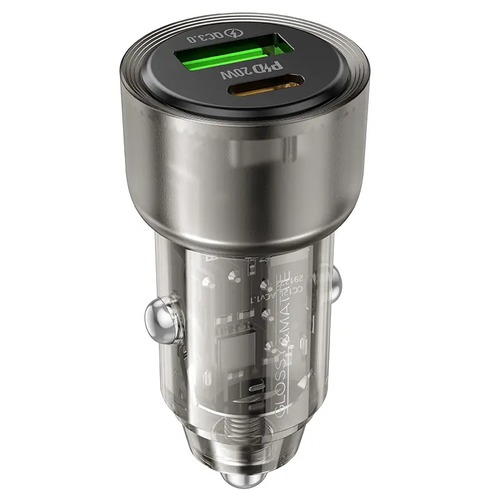 ראש מטען מהיר לרכב, 2 יציאות (USB-C+USB-A)