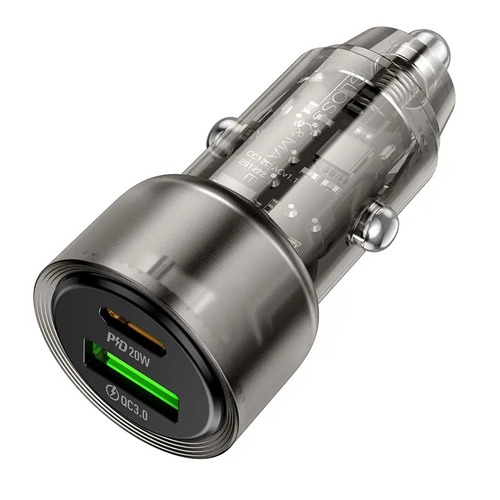 ראש מטען מהיר לרכב, 2 יציאות (USB-C+USB-A)