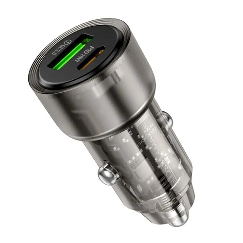 ראש מטען מהיר לרכב, 2 יציאות (USB-C+USB-A)