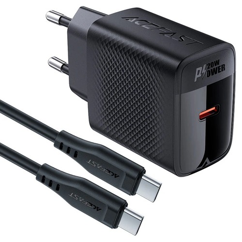 ראש מטען מהיר USB-C, טעינת PD20W מהירה, שחור