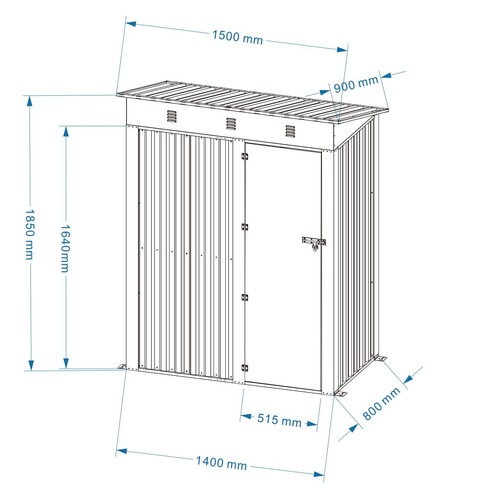 מחסן מתכת דגם SA5 מידה Garden Top 0.75X1.50 