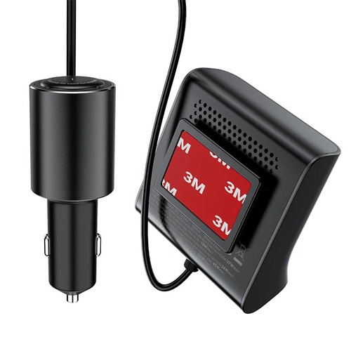 מטען מהיר לרכב מפוצל, 3 יציאות USB-A ויציאת USB-C, חיבור למצת הרכב, צג חיווי דיגיטלי