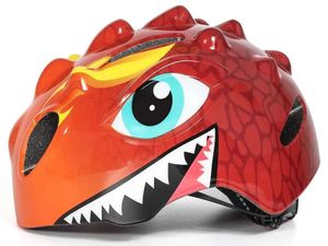 קסדת ילדים מעוצבת עם מנגנון התאמה, ופתחי איוורור לגיל 3 ומעלה - דינוזאור כתום