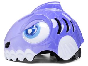 קסדת ילדים מעוצבת עם מנגנון התאמה, ופתחי איוורור לגיל 3 ומעלה - כריש סגול