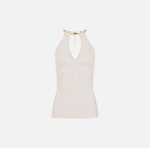 Knit top with jewel snake - COLOR SUNRISE