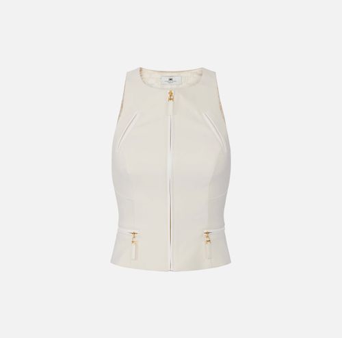 Top in double-layer crêpe fabric with zip details