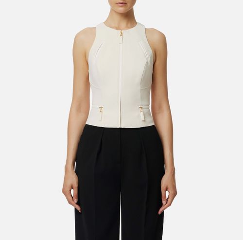 Top in double-layer crêpe fabric with zip details