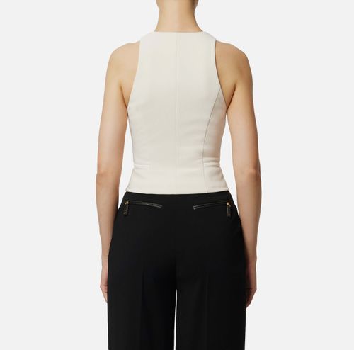 Top in double-layer crêpe fabric with zip details