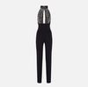 Jumpsuit in tulle and crêpe fabrics with crocodile embroideries