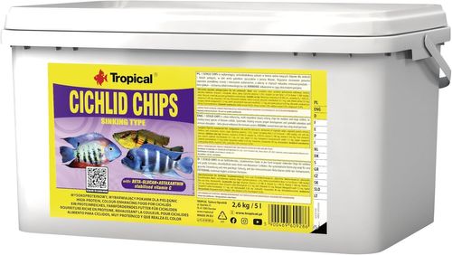 מזון ציקליד צ'יפס 5 ליטר Tropical Cichlid Chips