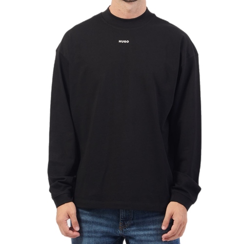 חולצה HUGO מידות S-XXL לגברים בגוון שחור שרוול ארוך