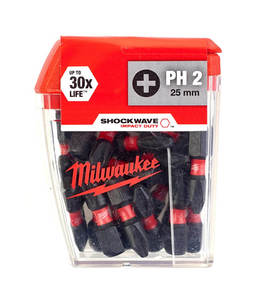 מארז סט 25 ביטים PH2 – 25 מ"מ לאימפקט Shockwave Milwaukee