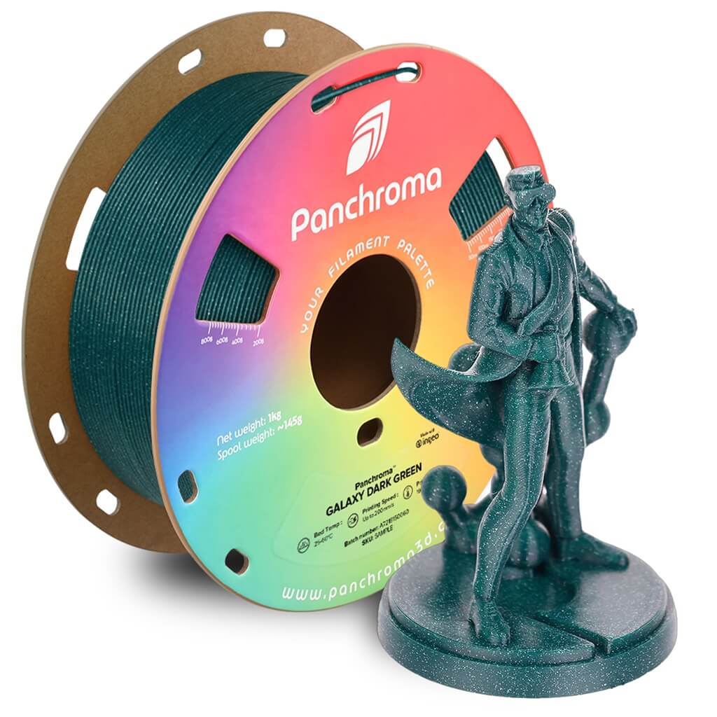 פילמנט גלקסי ירוק כהה נוצץ 1 ק"ג 1.75 מ"מ - Panchroma Galaxy PLA Dark Green (PolyLite™ Galaxy)