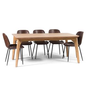 LIBI SET Non-Expandable | סט פינת אוכל מלבנית לא נפתחת דגם ליבי כולל 6 כיסאות מרופדים