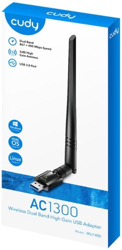 כרטיס רשת USB אלחוטי Cudy AC1300 Dual-Band High Gain Wi-Fi WU1400