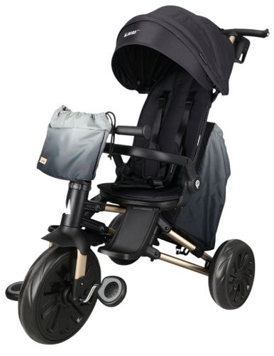 תלת אופן דו-כיווני מעוצב 7 ב 1 NOVA MAX, עם קיפול סופר קומפקטי ו 2 תיקים - שחור