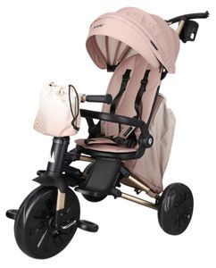 תלת אופן דו-כיווני מעוצב 7 ב 1 NOVA MAX, עם קיפול סופר קומפקטי ו 2 תיקים - ורוד