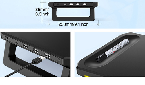 מעמד למסך עם תאורה ומפצל USB