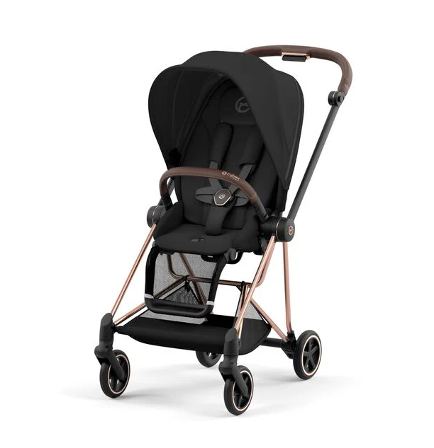 עגלת תינוק Mios 3 Sepia Black עם שלדה רוזגולד