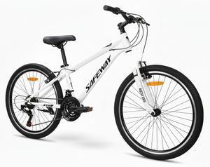 אופני הרים לילדים ונוער SAFEWAY T100 במידה "24 עם 21 הילוכים ובולם זעזועים קדמי - לבן