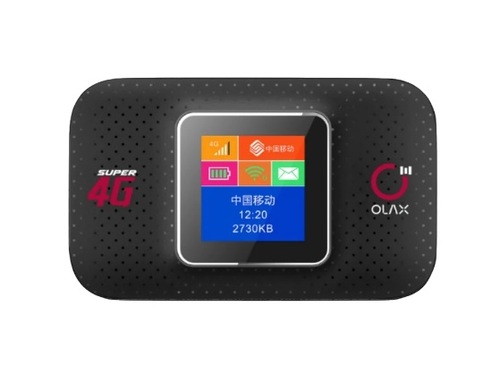נתב נייד (נטסטיק) עם צג - דגם MF982 חברת OLAX - תומך בחיבור עד 10 מכשירים ל-Wi-Fi