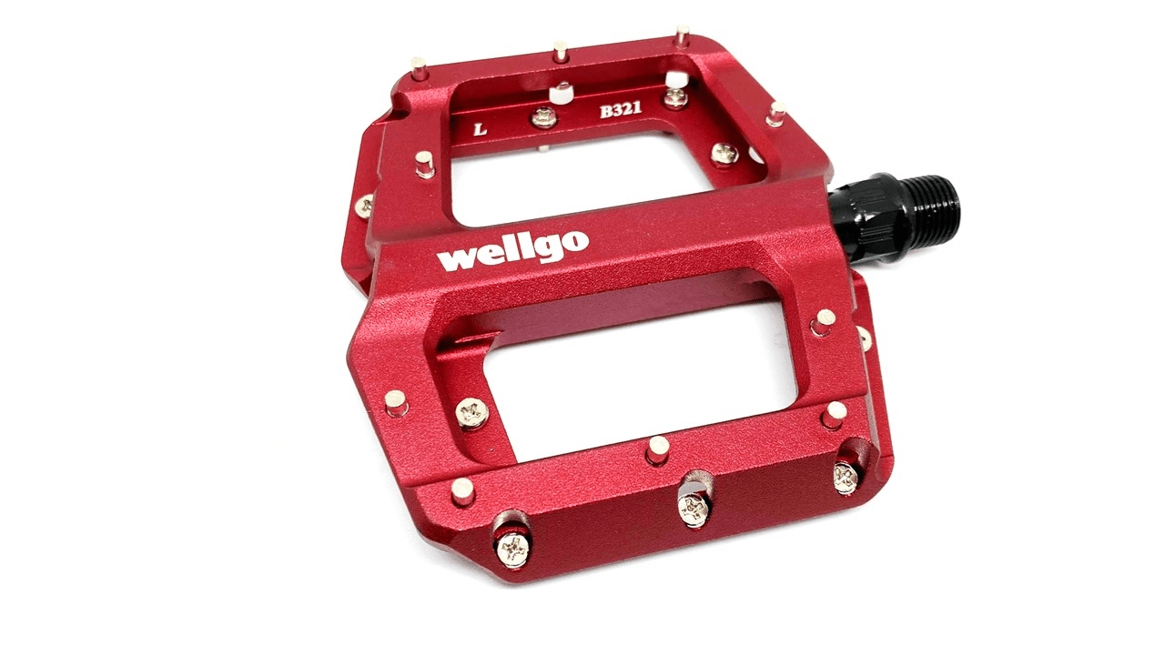 זוג פדלים אלומיניום אדום - WELLGO B321 PEDALS