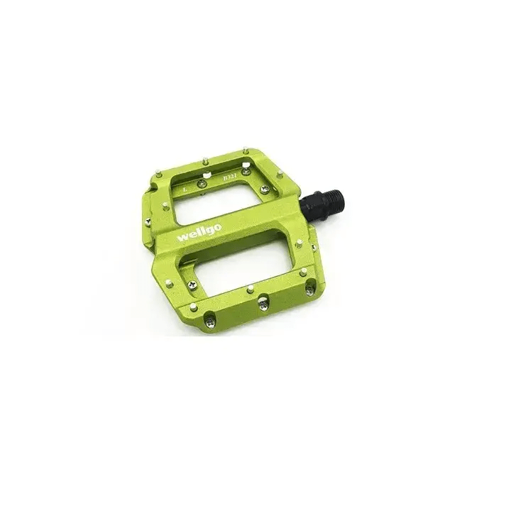זוג פדלים אלומיניום ירוק - WELLGO B321 PEDALS