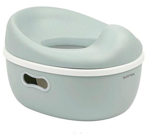 סיר גמילה רב תכליתי 3 ב 1 הופך לישבנון ומדרגון בעל מגן מונע התזה - ירוק מרווה