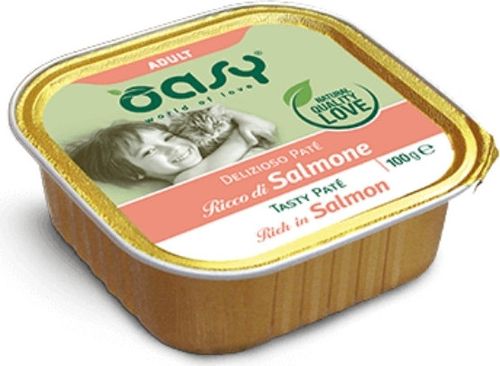 מעדן אואסי לחתולים בטעם סלמון 100 גרם פטה