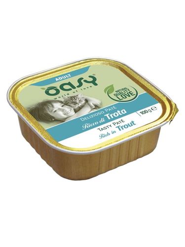 מעדן אואסי לחתולים בטעם פורל 100 גרם פטה