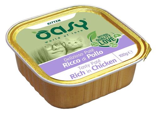 מעדן אואסי לחתולים בטעם עוף קיטן 100 גרם פטה