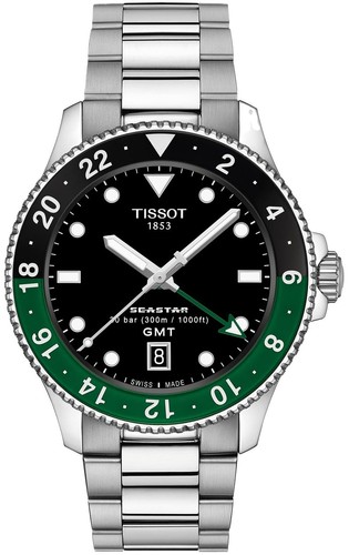 Tissot T1208521105100 SEASTAR GMT גברים 300 מטר צלילה