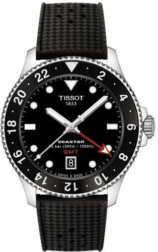 Tissot T1208521705100 SEASTAR GMT גברים 300 מטר צלילה