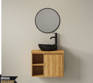 ארון אמבטיה תלוי דגם גולן גימור - עץ מלא CLEAR