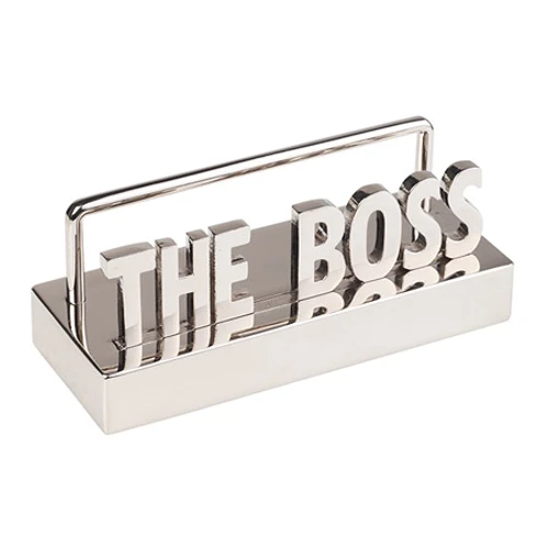 מעמד כרטיסי ביקור מתכת מבריק THE BOSS