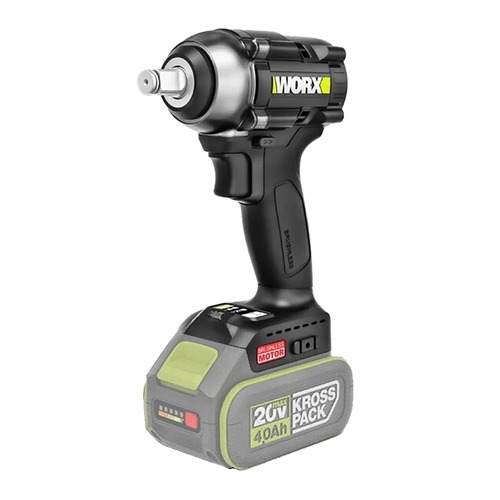 מברגת מפתח בוקסה 1/2 20V (N/M) 500 מקצועית WU289.9 + שתי סוללות WORX 