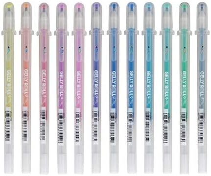 סט 12 עטי ג'ל צבעוניים  GELLY ROLL (גוונים מתכתיים)