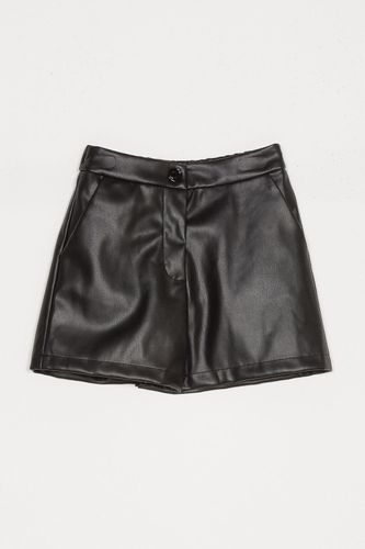 COATED leather shorts for girls 