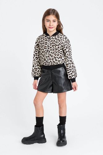 COATED leather shorts for girls 