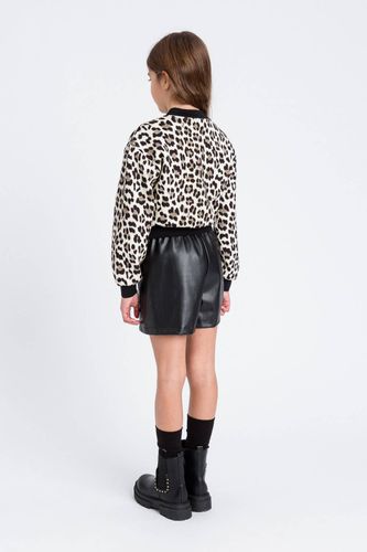 COATED leather shorts for girls 